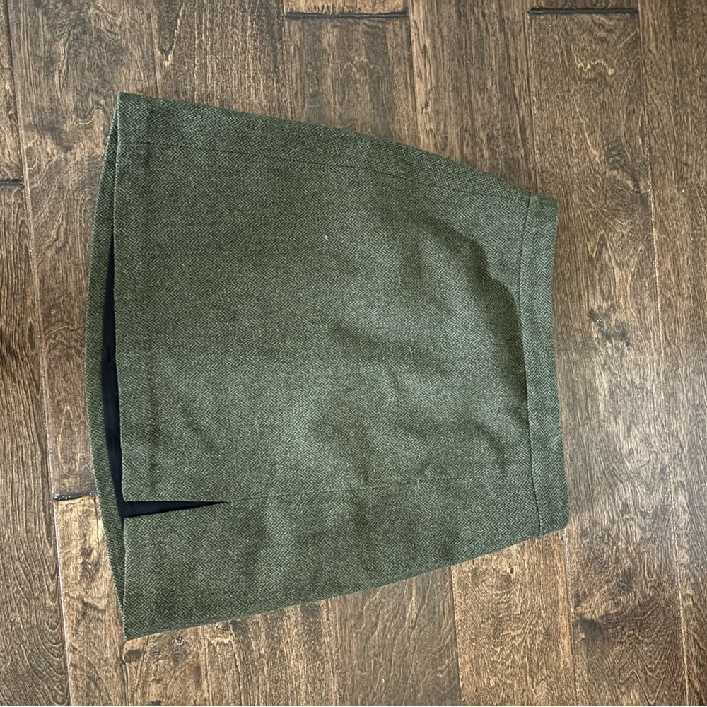 Banana Republic Olive Herringbone Mini Skirt